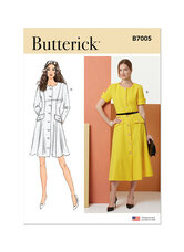 Knappet kjole med ærmevariationer. Butterick 7005. 