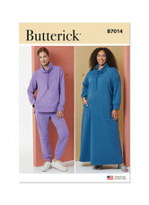 Lounge kjole, top og bukser. Butterick 7014. 