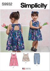Toddlers kjole, top og bukser. Simplicity 9932. 